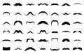 Male mustache silhouettes, funny mustaches cartoon icons. Black barber shop symbols, funny hipster face hair style