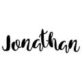 Male name - Jonathan. Lettering design. Handwritten typography.