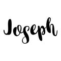 Male name - Joseph. Lettering design. Handwritten typography. Vector