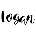 Male name - Logan. Lettering design. Handwritten typography. Vector