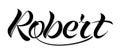 Male name `Robert`, hand written in modern lettering style.