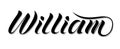 Male name `William`, hand written in modern lettering style.