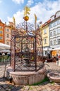 Male namesti fountain in Prague old town, Czech Republic Royalty Free Stock Photo