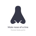 male nose of a line outline icon. isolated line vector illustration from human body parts collection. editable thin stroke male