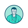 Male Nurse Wearing Surgical Mask Icon Royalty Free Stock Photo