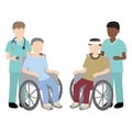 Male nurse with wheelchair patient