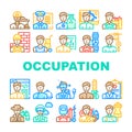 Male Occupation Job Collection Icons Set Vector Royalty Free Stock Photo