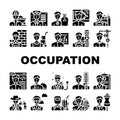 Male Occupation Job Collection Icons Set Vector Royalty Free Stock Photo