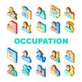 Male Occupation Job Collection Icons Set Vector Royalty Free Stock Photo