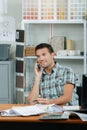 male office worker expanding business Royalty Free Stock Photo