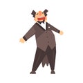 Male opera singer character cartoon vector Illustration Royalty Free Stock Photo