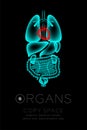 Male Organs X-ray set, Heart infection concept idea red color