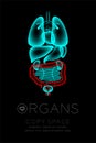 Male Organs X-ray set, Large Intestine infection concept idea