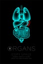 Male Organs X-ray set, Spleen infection concept idea red color i