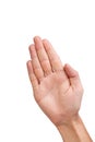 Male palm hand gesture, isolated on white Royalty Free Stock Photo