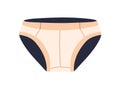 Male panties, underwear. Men pants, briefs model. Modern mens underclothing, underpants with elastic waistband. Flat