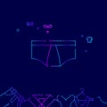 Male Panties Vector Line Icon, Illustration on a Dark Blue Background. Related Bottom Border