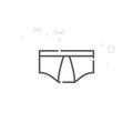 Male Panties Vector Line Icon, Symbol, Pictogram, Sign. Light Abstract Geometric Background. Editable Stroke