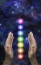 Sending Distant Healing to the Seven Chakras Royalty Free Stock Photo
