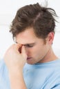 Male patient suffering from headache Royalty Free Stock Photo