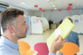 Male patient waiting in hospital lobby Royalty Free Stock Photo