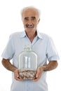 Male pensioner with savings