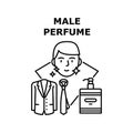 Male Perfume Vector Concept Black Illustration