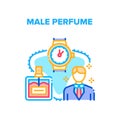 Male Perfume Vector Concept Color Illustration