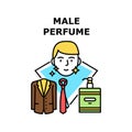 Male Perfume Vector Concept Color Illustration