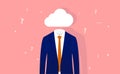 Head in the clouds - Businessman with empty head