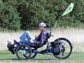 Male person riding an ICE Inspired Cycling Engineering Adventure HD Recumbent Trike