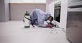 Male Pest Control Worker With Spraying Pesticide Royalty Free Stock Photo