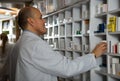 Male pharmacists working in farmacy Royalty Free Stock Photo