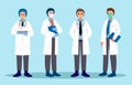 Male physician cartoon characters design . Vector