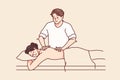 Man masseur massage female patient