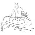 Male physiotherapist massaging and kneading a leg of patient provides medical care illustration vector hand drawn isolated on