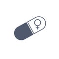 Male pill capsule icon. Medications. Silhouette symbol. Negative space. Love pill. Vector isolated illustration on white