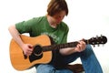 Male Playing Acoustic Guitar Royalty Free Stock Photo