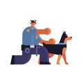 Male police officer with german shepherd policeman in uniform with dog security authority justice law service concept Royalty Free Stock Photo