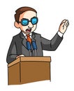 Male Politician Podium Speak Color Illustration Design