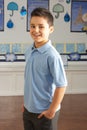 Male Primary School Pupil Standing In Classroom Royalty Free Stock Photo