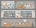 Male prison interior.