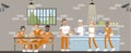 Male prison interior.