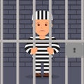 Male prisoner in cartoon style