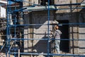 Male professional bricklayer