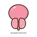 Male prostate disease vector icon flat illustration