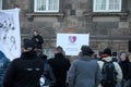 Male protesting for fathers right of children in Copenhagen