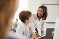 Male Pupil With Teacher Playing Piano In Music Lesson Royalty Free Stock Photo