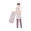 Male Radiologist Doctor Character in Lead Protection Apron Vector illustration