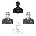 Male realtor.Realtor single icon in cartoon,black style vector symbol stock illustration web.